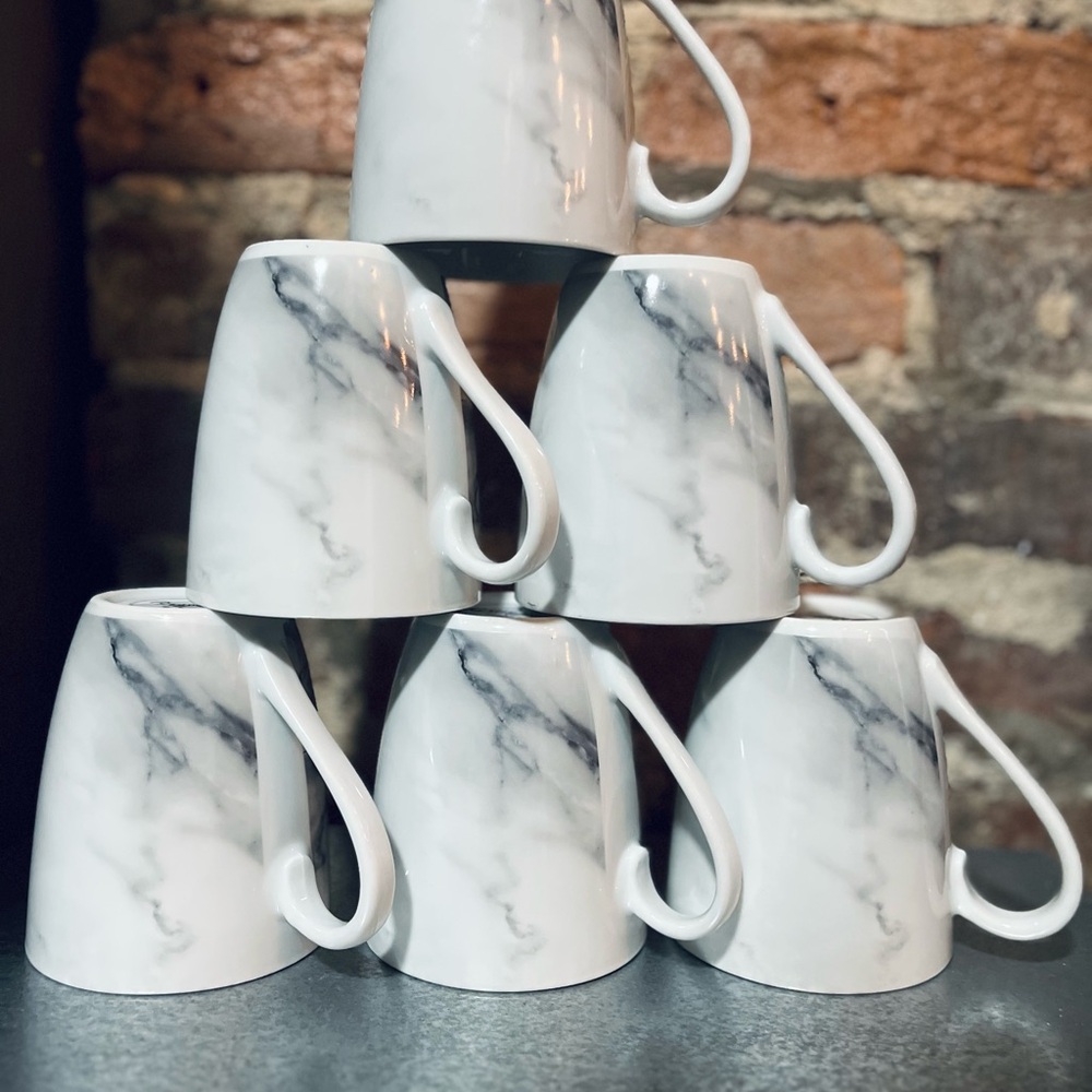 Marble Design Coffee Mugs - Set of 2